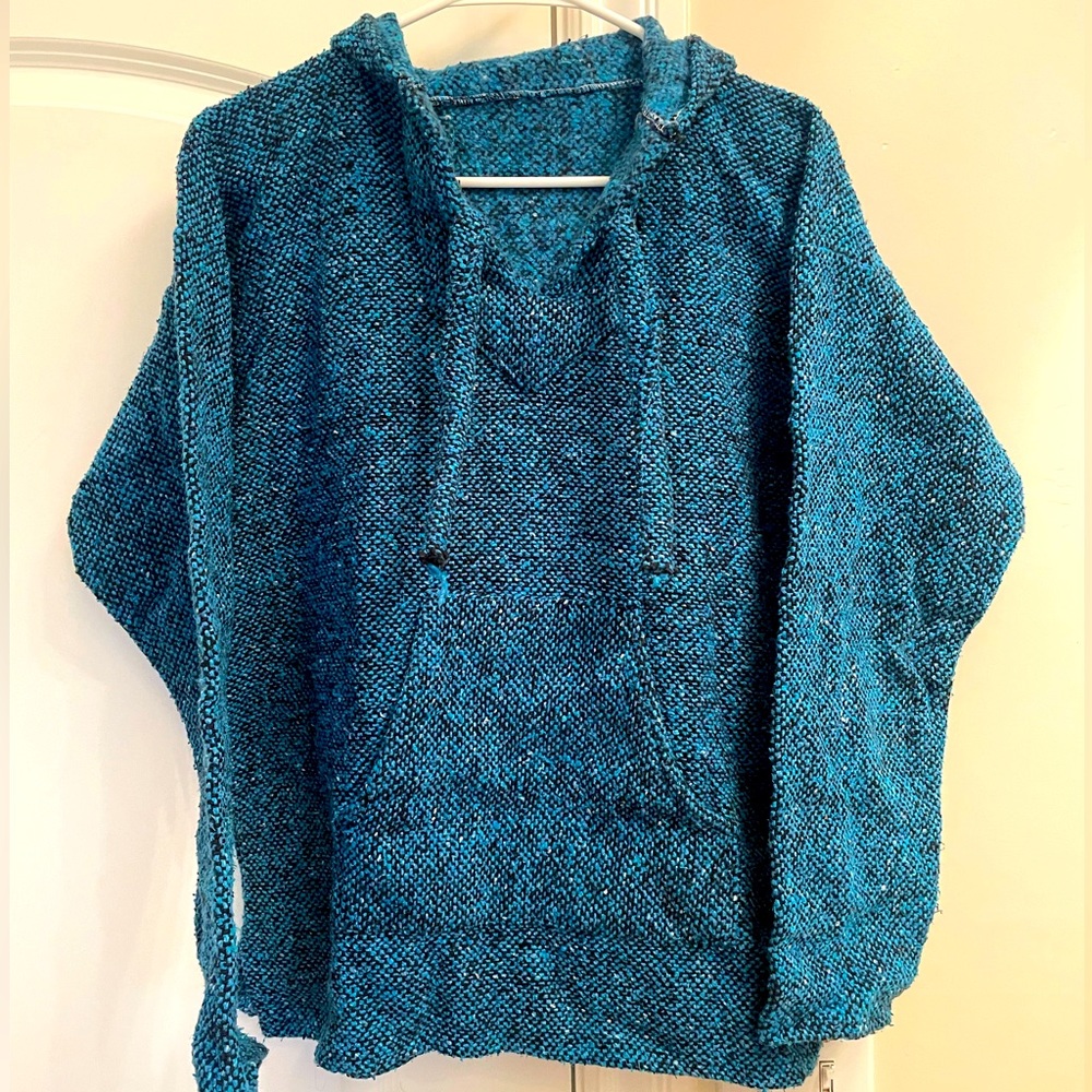 Beautiful blue unisex Baja hoodie